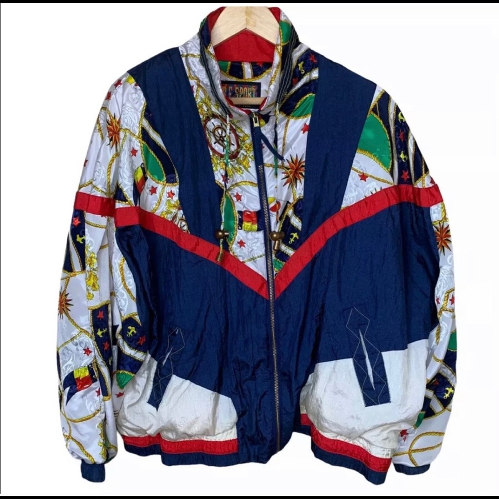 River Edge Sport Vintage Nautical Windbreaker Track Jacket